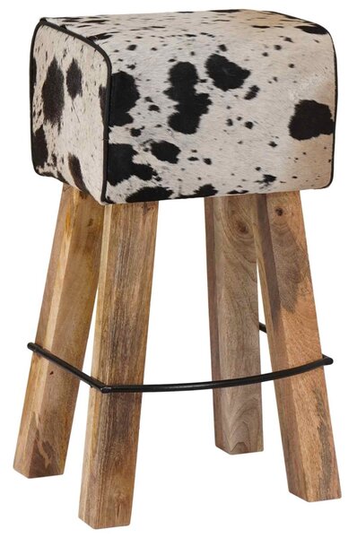 Bárszék 2 db Fekete és Fehér 44 x 33 x 74 cm Valódi Bőr
