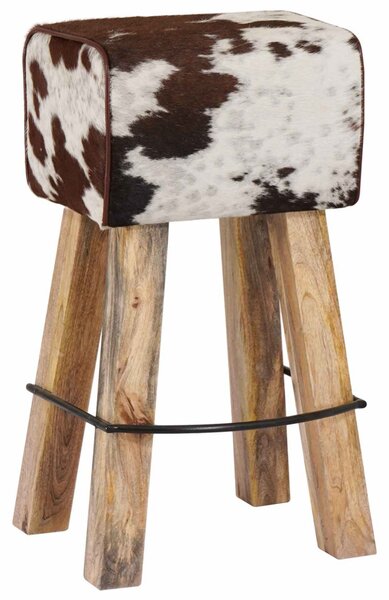 Bárszék 2 db Barna és fehér 44 x 33 x 74 cm Valódi Bőr