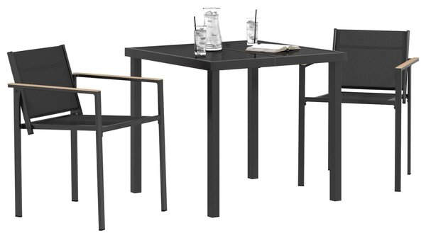 VidaXL Kültéri Bútor Szett 3 pcs Fekete és Antracit 80 x 80 x 73 cm