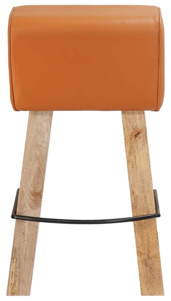 Bárszék 2 db Barna 44 x 33 x 74 cm Valódi Bőr
