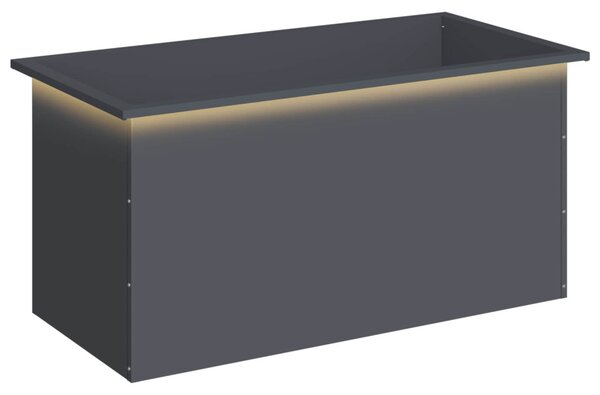 Led-es kerti virágláda Antracit 50 x 100 x 48 cm Acél