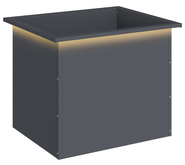 Led-es kerti virágláda Antracit 50 x 60 x 48 cm Acél