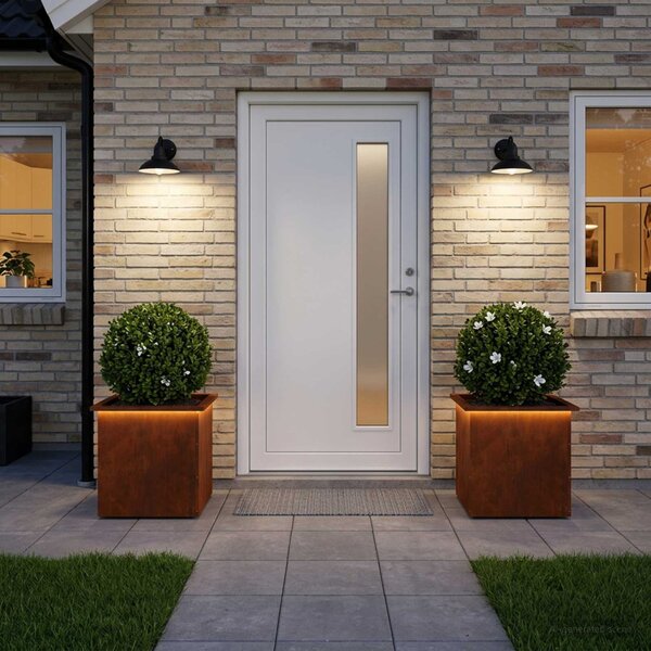 Led-es kerti virágláda 2 db Rozsdás 50 x 50 x 48 cm