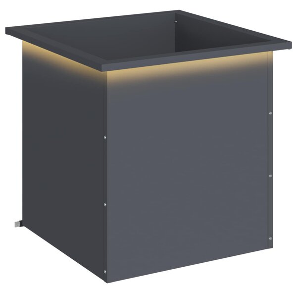 Led-es kerti virágláda Antracit 50 x 50 x 48 cm Acél