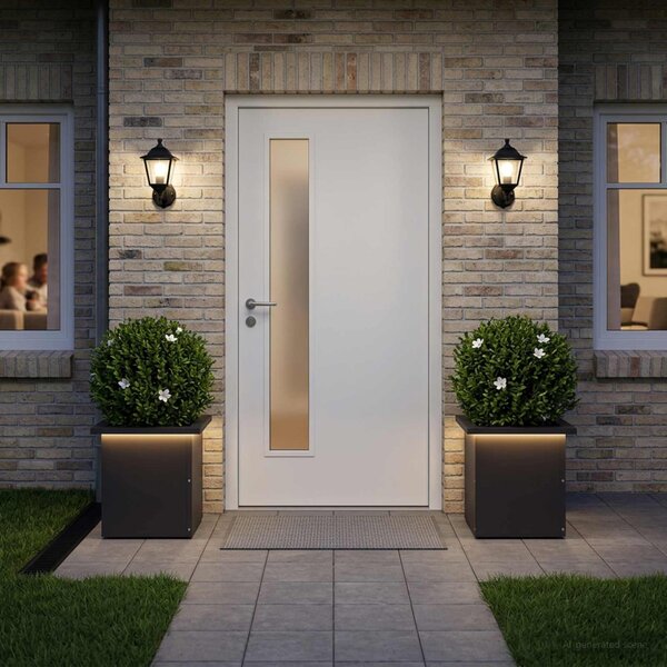 Led-es kerti virágláda 2 db Fekete 30 x 30 x 30 cm Acél