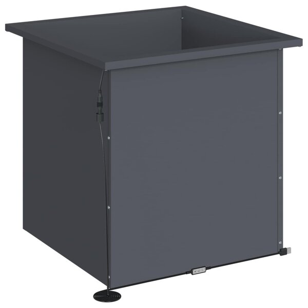 Led-es kerti virágláda 2 db Antracit 50 x 50 x 48 cm Acél