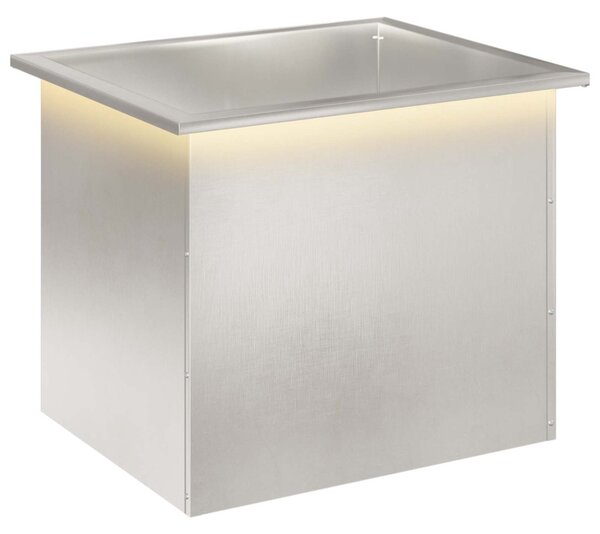 Led-es kerti virágláda Ezüst 50 x 60 x 48 cm Rozsdamentes Acél