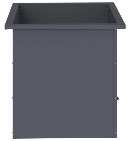 Led-es kerti virágláda 2 db Antracit 50 x 50 x 48 cm Acél