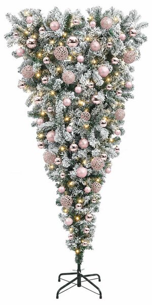 Felfordított Műfenyő Karácsonyfá 180 cm 300 LED Meleg fehér