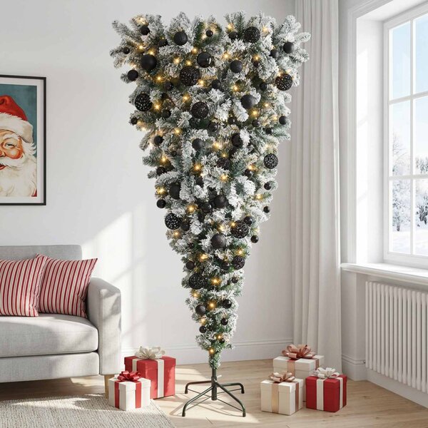 Felfordított Műfenyő Karácsonyfá 180 cm 300 LED Meleg fehér
