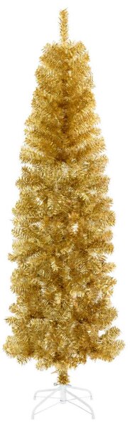 Mű vékony karácsonyfa gömbökkel 180 cm 300 LED Meleg fehér