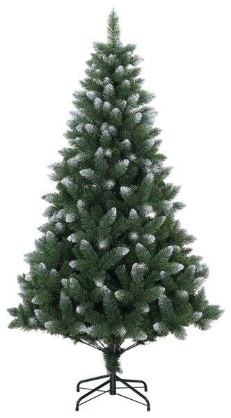 Műfenyő gömbökkel 180 cm 300 LED Meleg fehér PVC és fém Zöld