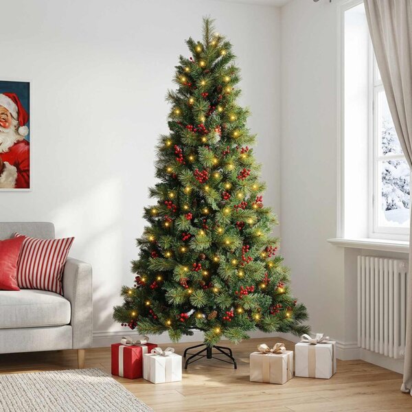 Műanyag Hajtogatós Karácsonyfa 150 cm 150 LED Meleg fehér