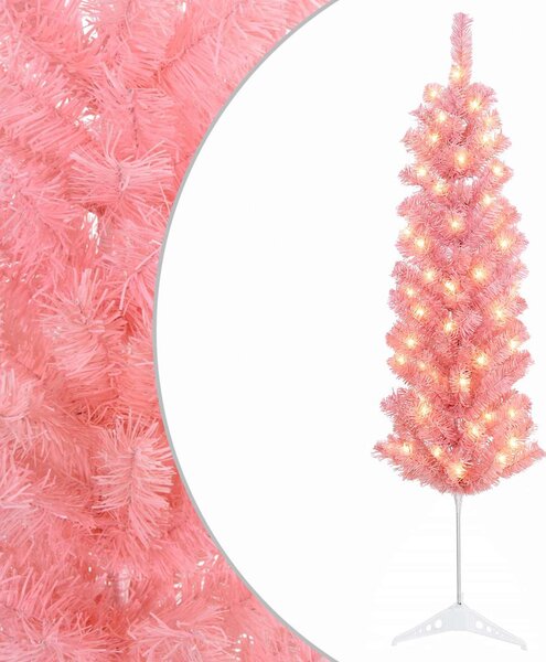 Mű Karcsú Karácsonyi Fa 120 cm 150 LED Meleg fehér PVC és fém
