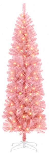 Mű Karcsú Karácsonyi Fa 180 cm 300 LED Meleg fehér PVC és fém