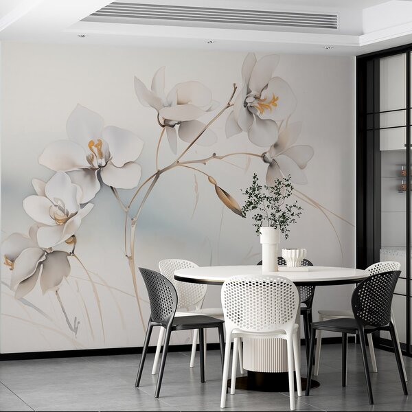 Fotótapéta Fehér orchidea ág akvarell stílusban, Fotótapéta virágok és növények, w09022 : Uwalls.hu