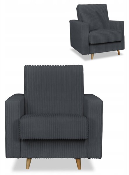 Rene Fekvőfotel Tárolóval Bonell Family Furniture Szürke Kordbársony