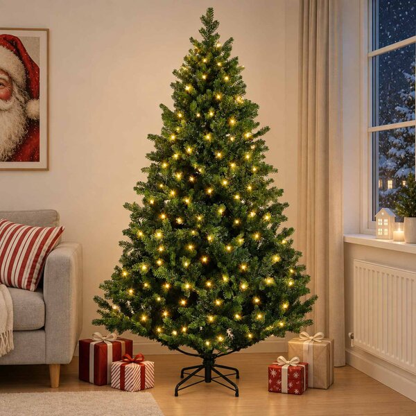 Műanyag Hajtogatós Karácsonyfa 120 cm 150 LED Meleg fehér