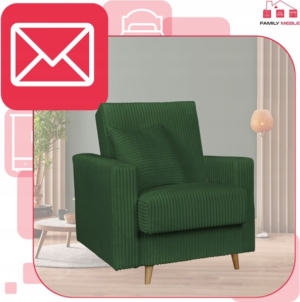 Rene Fekvőfotel Tárolóval Bonell Family Furniture Zöld Kordbársony