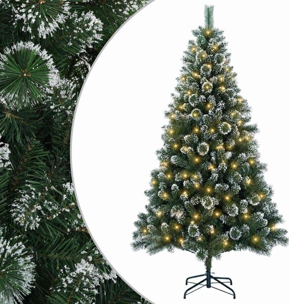 Mű karácsonyfa 120 cm 150 LED Meleg fehér PVC és fém Zöld