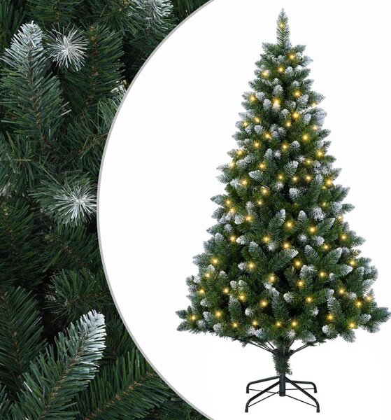 Mű karácsonyfa 120 cm 150 LED Meleg fehér PVC és fém Zöld