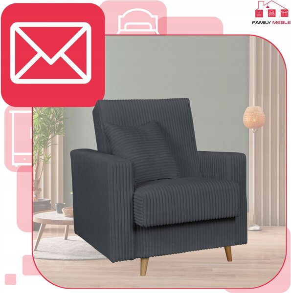 Rene Fekvőfotel Tárolóval Bonell Family Furniture Szürke Kordbársony