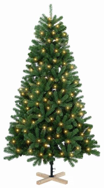 Mű karácsonyfa 120 cm 150 LED Meleg fehér PVC Zöld