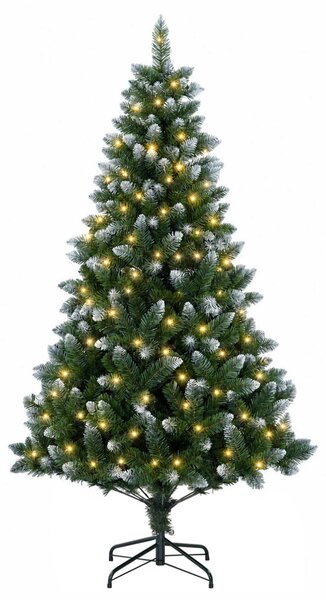 Mű karácsonyfa 120 cm 150 LED Meleg fehér PVC és fém Zöld