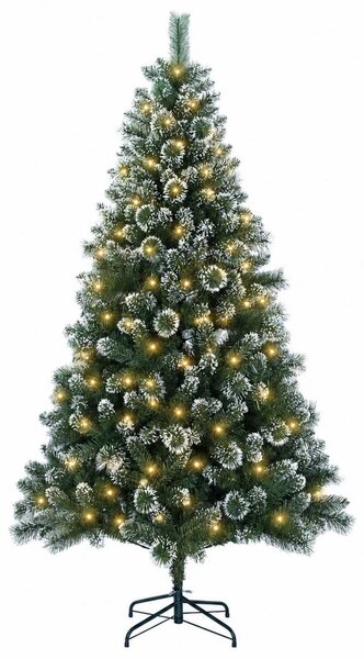 Mű karácsonyfa 120 cm 150 LED Meleg fehér PVC és fém Zöld