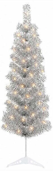 Mű Karcsú Karácsonyi Fa 150 cm 150 LED Meleg fehér PVC és fém