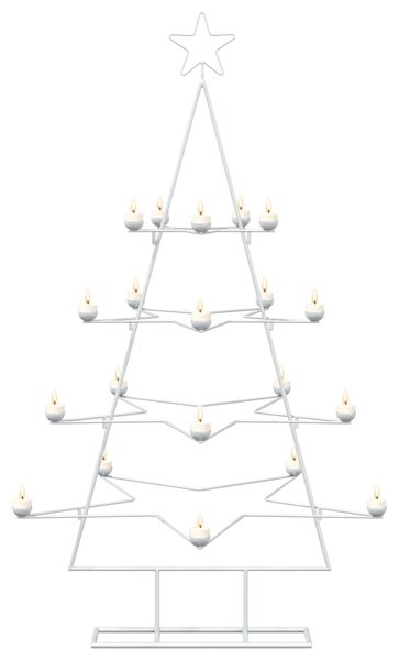 Fém karácsonyfa tartóval KUOPIO 140 cm Acél Fehér