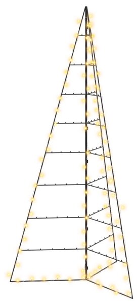Fém karácsonyfa LED-del KUOPIO 210 cm Meleg fehér Acél Fekete