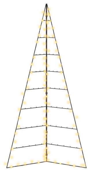 Fém karácsonyfa LED-del KUOPIO 210 cm Meleg fehér Acél Fekete