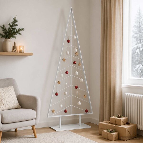 Fém karácsonyfa állvánnyal KUOPIO 210 cm Acél Fehér