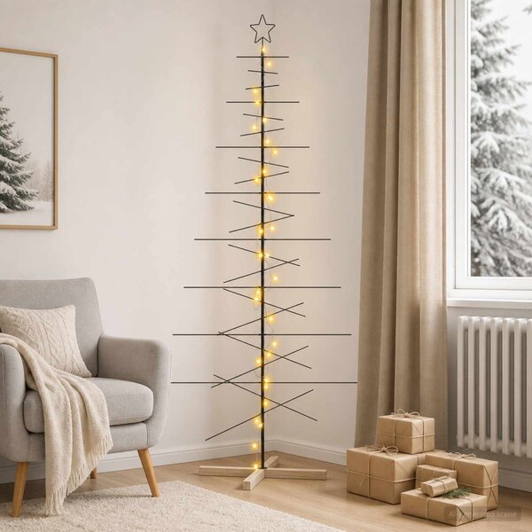 Fém karácsonyfa állvánnyal KUOPIO 210 cm Meleg fehér Acél