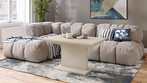 Mazzoni ASTON MINI Bézs (Pezsgő) - MODERN NYITHATÓ EMELHETŐ DOHÁNYZÓASZTAL ÉTKEZŐASZTAL ÁTALAKÍTHATÓ ASZTAL