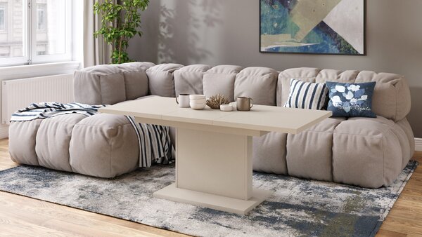 Mazzoni ASTON MINI Bézs (Pezsgő) - MODERN NYITHATÓ EMELHETŐ DOHÁNYZÓASZTAL ÉTKEZŐASZTAL ÁTALAKÍTHATÓ ASZTAL