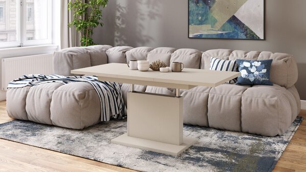 Mazzoni ASTON MINI Bézs (Pezsgő) - MODERN NYITHATÓ EMELHETŐ DOHÁNYZÓASZTAL ÉTKEZŐASZTAL ÁTALAKÍTHATÓ ASZTAL