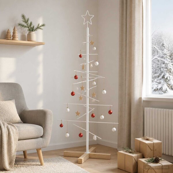 Fém karácsonyfa állvánnyal KUOPIO 120 cm Acél Fehér