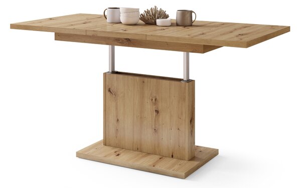 Mazzoni ASTON MINI Artisan Tölgy - MODERN NYITHATÓ EMELHETŐ DOHÁNYZÓASZTAL ÉTKEZŐASZTAL ÁTALAKÍTHATÓ ASZTAL