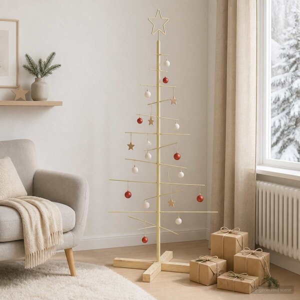 Fém karácsonyfa állvánnyal KUOPIO 120 cm Acél Arany