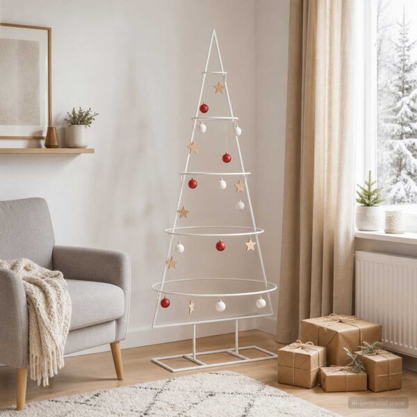 Fém karácsonyfa állvánnyal KUOPIO 125 cm Acél Fehér