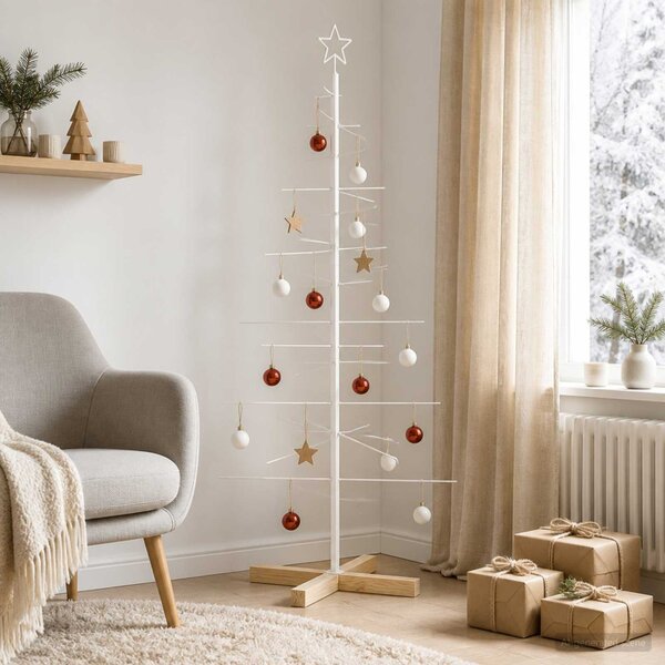 Fém karácsonyfa állvánnyal KUOPIO 150 cm Acél Fehér