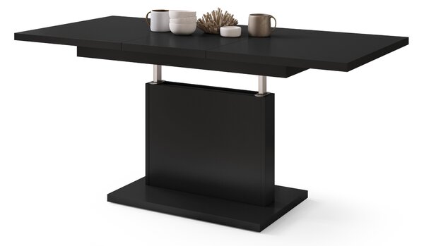 Mazzoni ASTON MINI Fekete Matt - MODERN NYITHATÓ EMELHETŐ DOHÁNYZÓASZTAL ÉTKEZŐASZTAL ÁTALAKÍTHATÓ ASZTAL