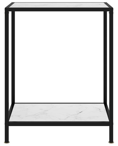 Fehér edzett üveg tálalóasztal 60 x 35 x 75 cm