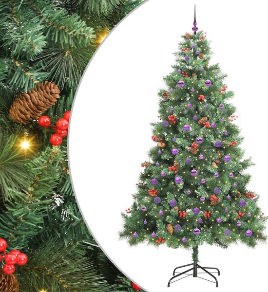 Mű karácsonyfa 300 LED Meleg fehér PVC és fém Zöld