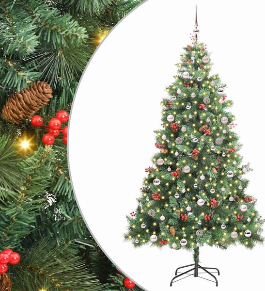 Mű karácsonyfa 300 LED Meleg fehér PVC és fém Zöld