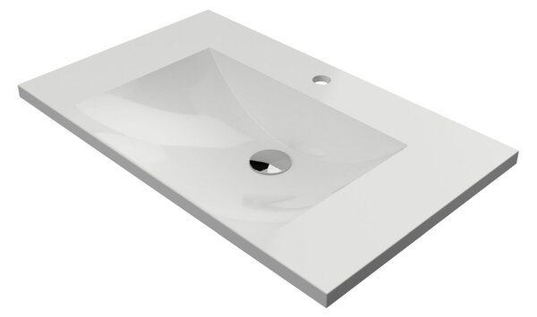 Omnires M+ mosdótál 76x46 cm négyszögletes beépíthető fehér NAXOS760BP