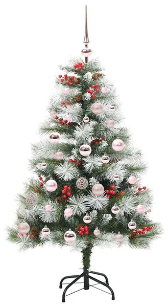 Mű karácsonyfa Zöld és fehér 120 cm PVC és Fém és Műanyag
