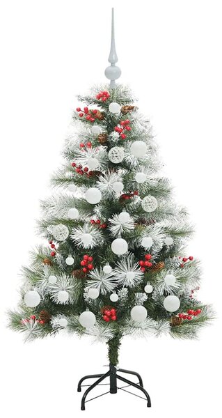 Mű karácsonyfa Zöld és fehér 120 cm PVC és Fém és Műanyag